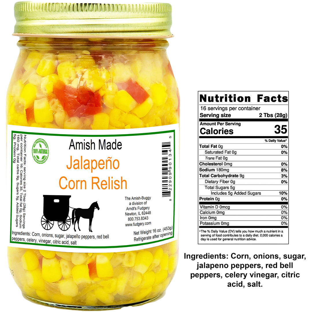 Amish Pickled Vegetables & Eggs 16 oz. Jar: Chow Chow Hot