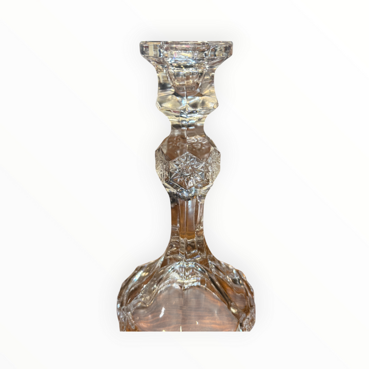 Vintage Pressed Glass Candlestick Pair