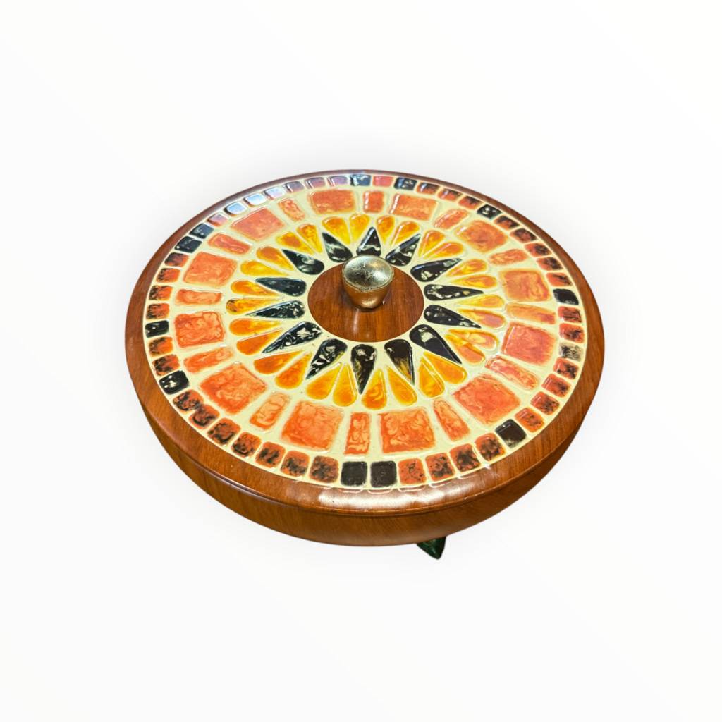 Fricke and Nacke Mosaic Footed Container