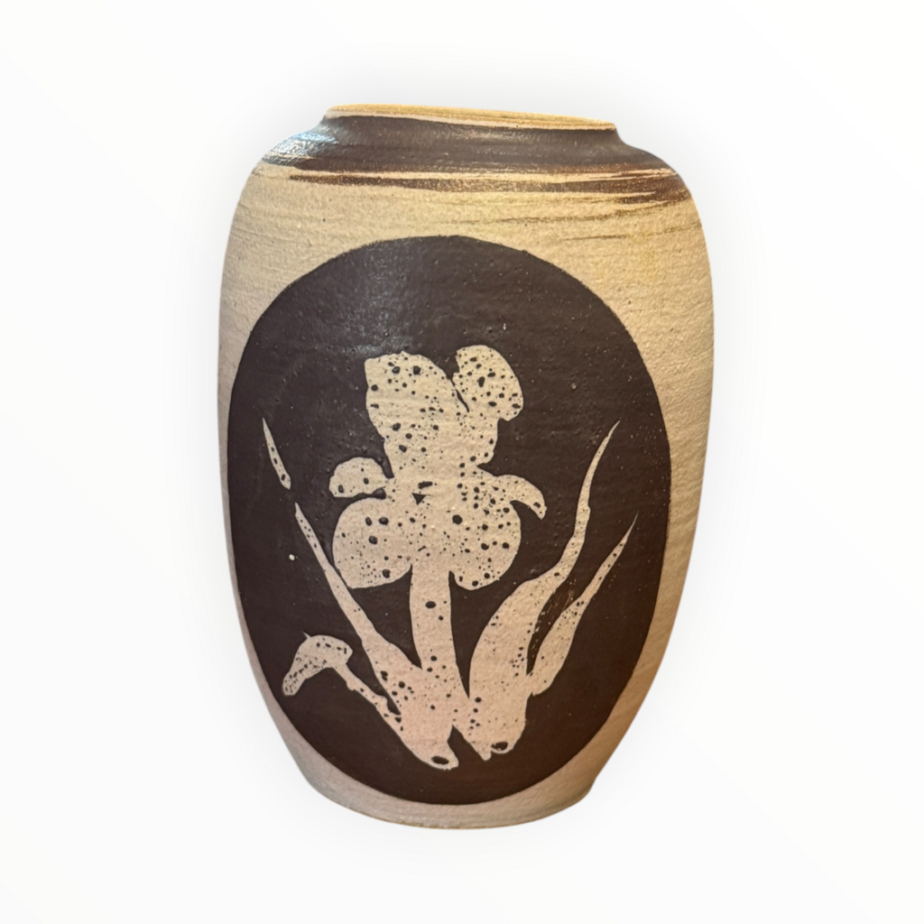 Ceramic Vase Brown Flower