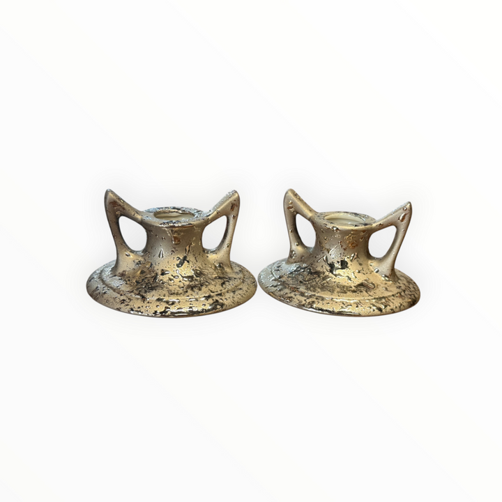 Weeping Silver Candlestick Holder Pair