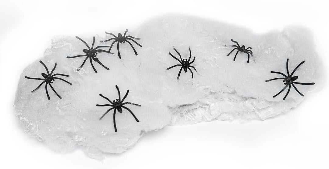 Halloween Spider Web Decoration, 800 Sqare Feet &amp; Plastic Spiders, Halloween Party Supplies, Spider Webs (Large, 800 Sq Feet)