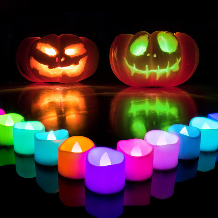 Homemory 24-Pack Black Flameless Battery Tea Light Candles, 200+ Hours