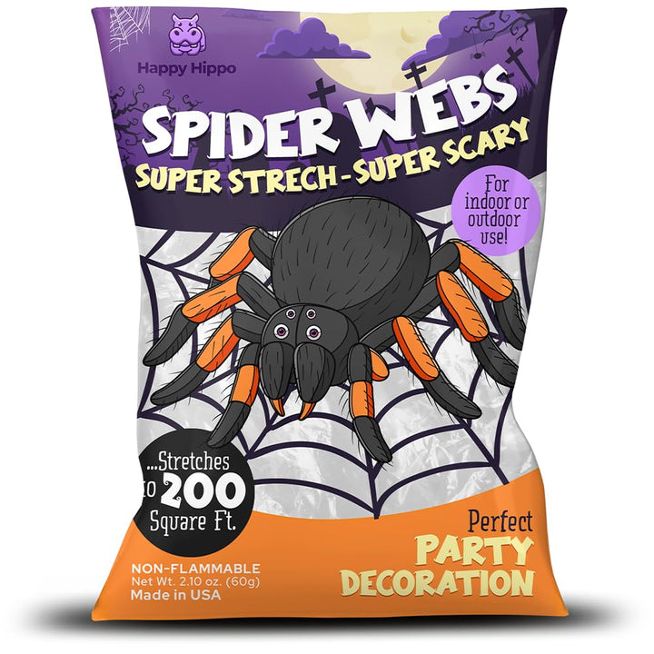 Halloween Spider Web Decoration, 800 Sqare Feet &amp; Plastic Spiders, Halloween Party Supplies, Spider Webs (Large, 800 Sq Feet)