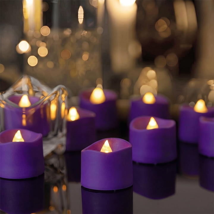 Homemory 24-Pack Black Flameless Battery Tea Light Candles, 200+ Hours