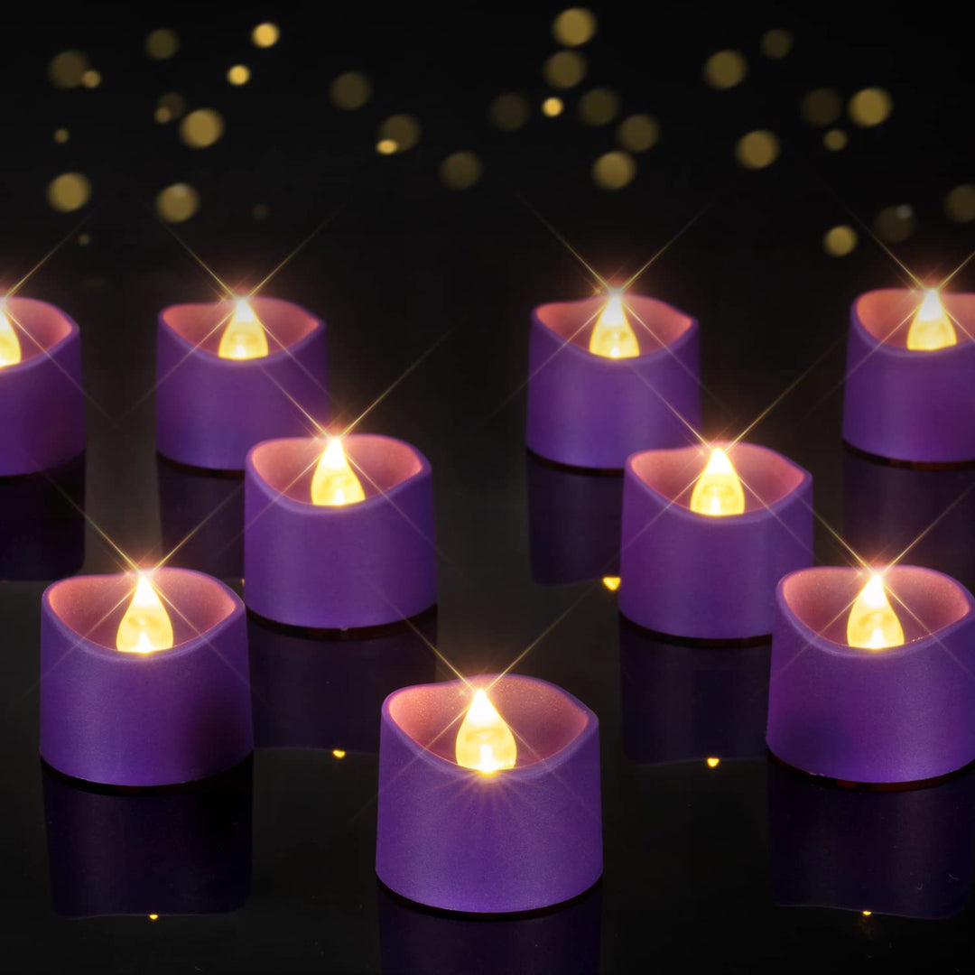 Homemory 24-Pack Black Flameless Battery Tea Light Candles, 200+ Hours