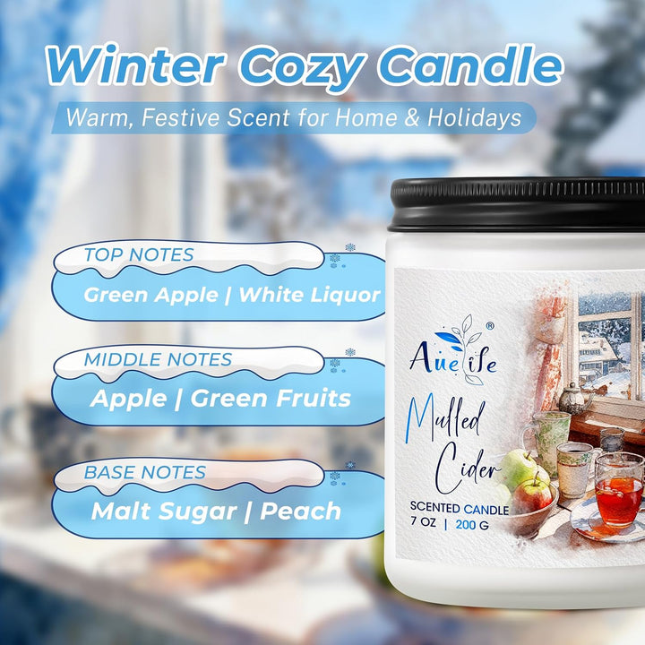 Fall Candles, Apple Pie Scented Candle for Home- Fall Scented Candles Gift Set for Women &amp; Men, Autumn Aromatherapy Candle for Holiday, Thanksgiving, Cozy Home Décor，Long-Lasting Fragrance，7 oz