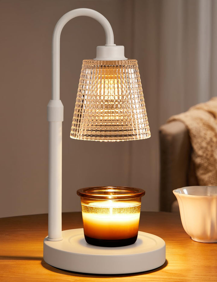 Rustic Candle Warmer Lamp with Timer, Dimmable Candle Warmer for Jar Candles, Height Adjustable Wax Melts Warmer, Birthday Gifts for Women Mom, House Warming Gifts New Home Decor