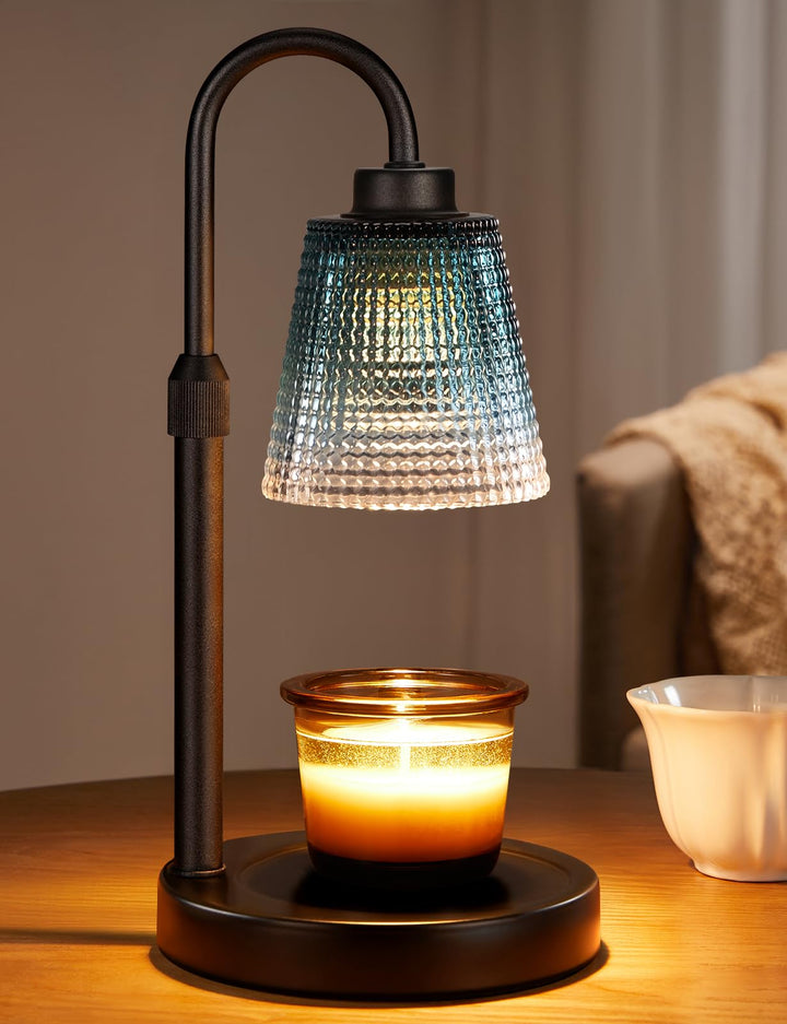 Rustic Candle Warmer Lamp with Timer, Dimmable Candle Warmer for Jar Candles, Height Adjustable Wax Melts Warmer, Birthday Gifts for Women Mom, House Warming Gifts New Home Decor
