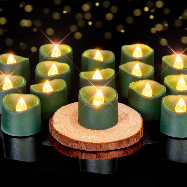 Homemory 24-Pack Black Flameless Battery Tea Light Candles, 200+ Hours