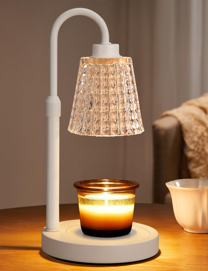 Rustic Candle Warmer Lamp with Timer, Dimmable Candle Warmer for Jar Candles, Height Adjustable Wax Melts Warmer, Birthday Gifts for Women Mom, House Warming Gifts New Home Decor