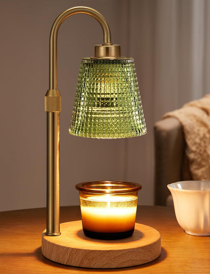 Rustic Candle Warmer Lamp with Timer, Dimmable Candle Warmer for Jar Candles, Height Adjustable Wax Melts Warmer, Birthday Gifts for Women Mom, House Warming Gifts New Home Decor