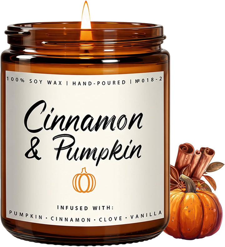 Fall Candles, Apple Pie Scented Candle for Home- Fall Scented Candles Gift Set for Women &amp; Men, Autumn Aromatherapy Candle for Holiday, Thanksgiving, Cozy Home Décor，Long-Lasting Fragrance，7 oz
