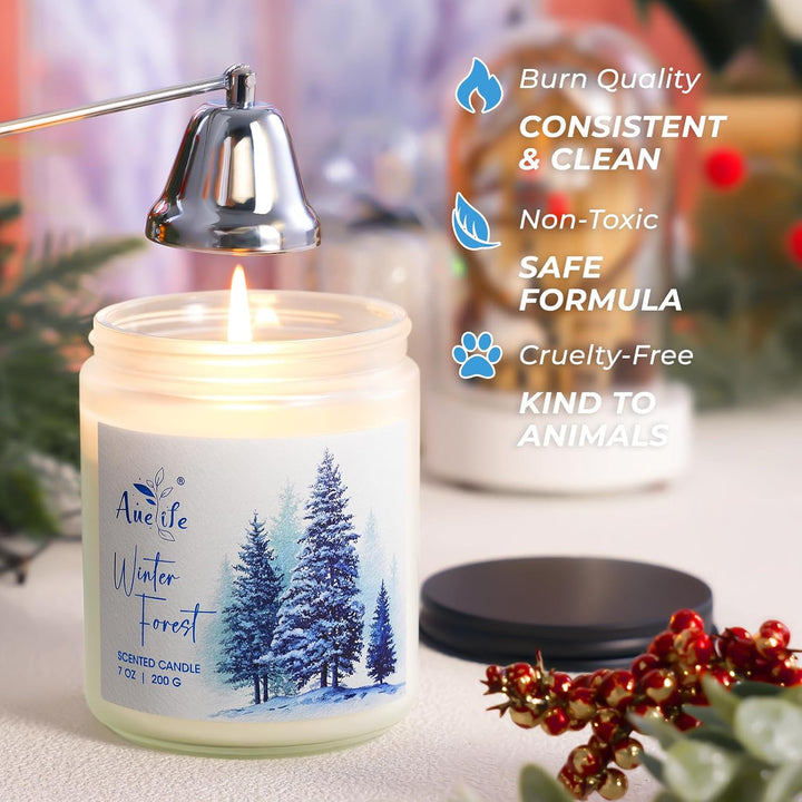 Fall Candles, Apple Pie Scented Candle for Home- Fall Scented Candles Gift Set for Women &amp; Men, Autumn Aromatherapy Candle for Holiday, Thanksgiving, Cozy Home Décor，Long-Lasting Fragrance，7 oz