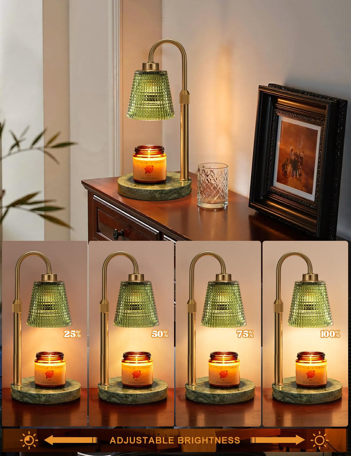 Rustic Candle Warmer Lamp with Timer, Dimmable Candle Warmer for Jar Candles, Height Adjustable Wax Melts Warmer, Birthday Gifts for Women Mom, House Warming Gifts New Home Decor