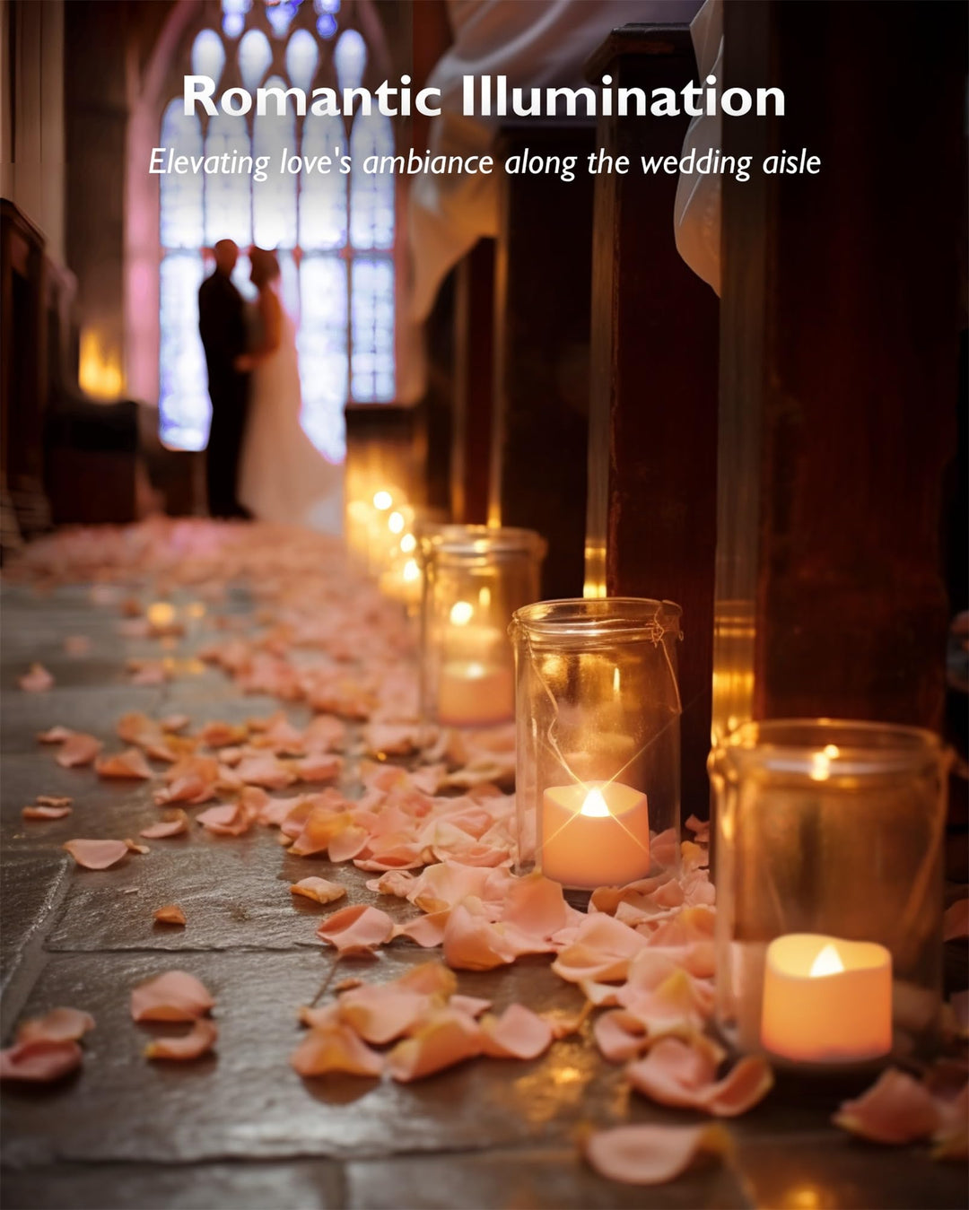 Homemory 24-Pack Black Flameless Battery Tea Light Candles, 200+ Hours