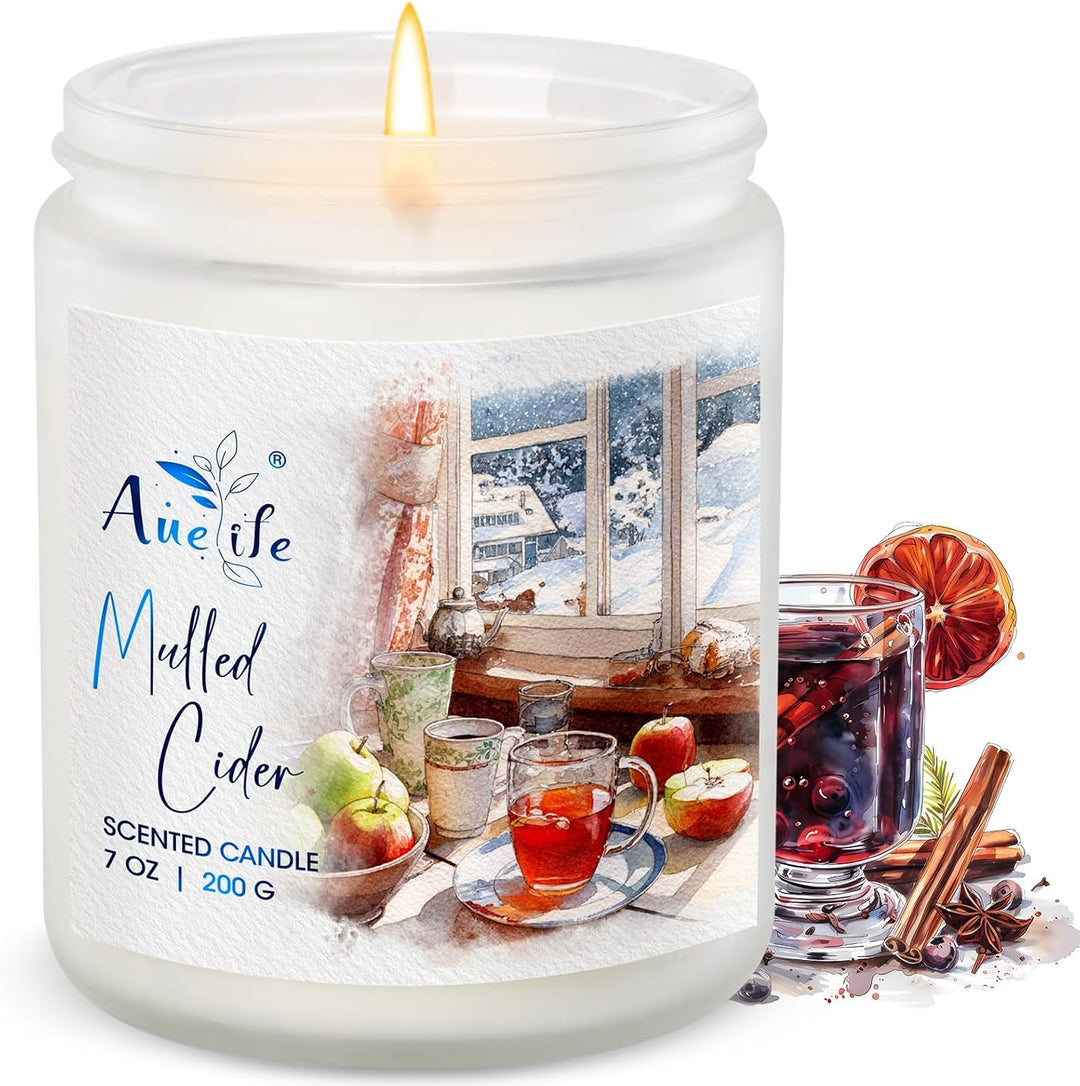 Fall Candles, Apple Pie Scented Candle for Home- Fall Scented Candles Gift Set for Women &amp; Men, Autumn Aromatherapy Candle for Holiday, Thanksgiving, Cozy Home Décor，Long-Lasting Fragrance，7 oz