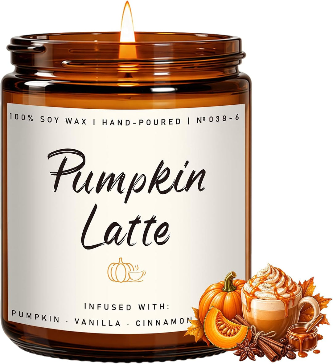 Fall Candles, Apple Pie Scented Candle for Home- Fall Scented Candles Gift Set for Women &amp; Men, Autumn Aromatherapy Candle for Holiday, Thanksgiving, Cozy Home Décor，Long-Lasting Fragrance，7 oz