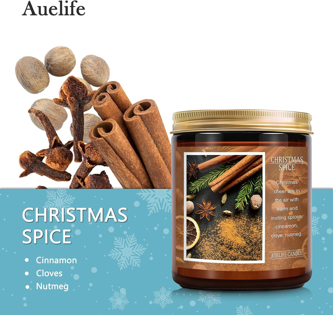 Fall Candles, Apple Pie Scented Candle for Home- Fall Scented Candles Gift Set for Women &amp; Men, Autumn Aromatherapy Candle for Holiday, Thanksgiving, Cozy Home Décor，Long-Lasting Fragrance，7 oz