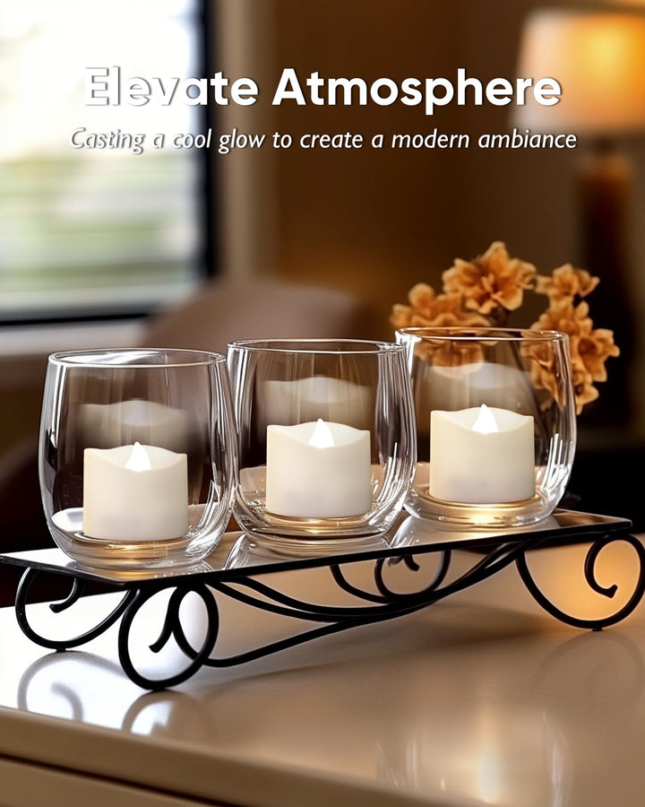 Homemory 24-Pack Black Flameless Battery Tea Light Candles, 200+ Hours