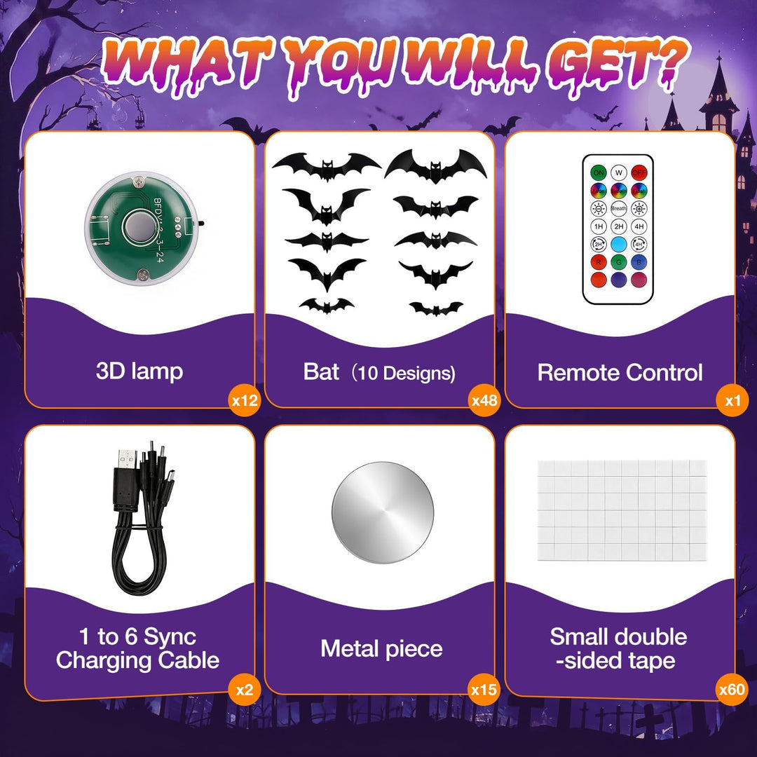 LUDILO 100Pcs Bats Halloween Decorations: Halloween Bats Wall Décor Sticker