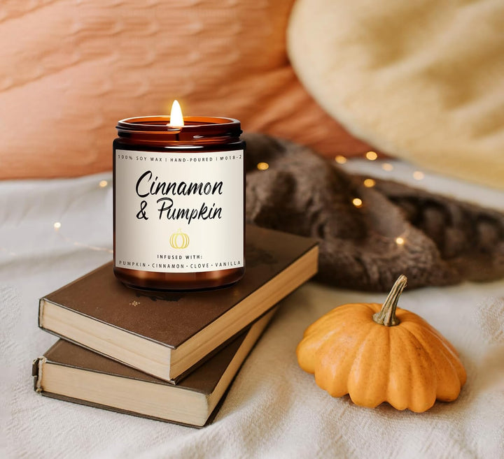 Fall Candles, Apple Pie Scented Candle for Home- Fall Scented Candles Gift Set for Women &amp; Men, Autumn Aromatherapy Candle for Holiday, Thanksgiving, Cozy Home Décor，Long-Lasting Fragrance，7 oz