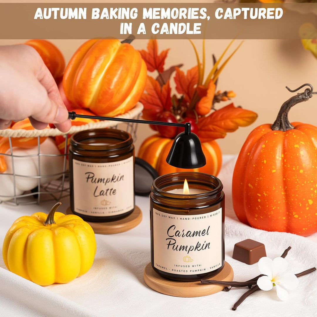 Fall Candles, Apple Pie Scented Candle for Home- Fall Scented Candles Gift Set for Women &amp; Men, Autumn Aromatherapy Candle for Holiday, Thanksgiving, Cozy Home Décor，Long-Lasting Fragrance，7 oz