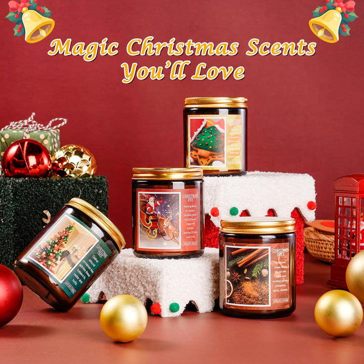 Fall Candles, Apple Pie Scented Candle for Home- Fall Scented Candles Gift Set for Women &amp; Men, Autumn Aromatherapy Candle for Holiday, Thanksgiving, Cozy Home Décor，Long-Lasting Fragrance，7 oz