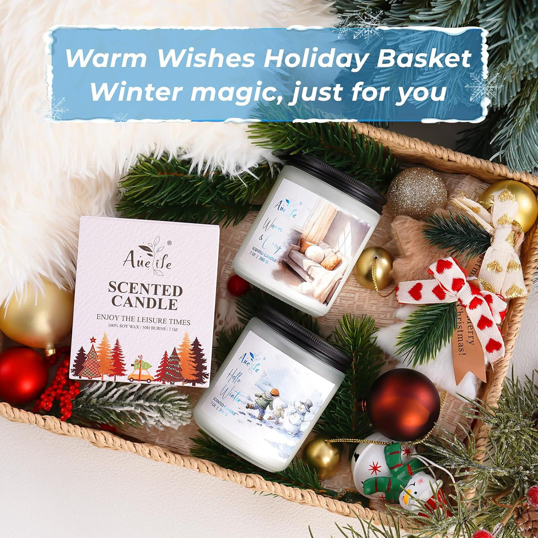 Fall Candles, Apple Pie Scented Candle for Home- Fall Scented Candles Gift Set for Women &amp; Men, Autumn Aromatherapy Candle for Holiday, Thanksgiving, Cozy Home Décor，Long-Lasting Fragrance，7 oz