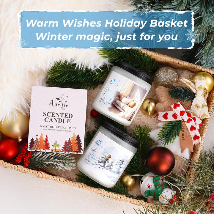 Fall Candles, Apple Pie Scented Candle for Home- Fall Scented Candles Gift Set for Women &amp; Men, Autumn Aromatherapy Candle for Holiday, Thanksgiving, Cozy Home Décor，Long-Lasting Fragrance，7 oz