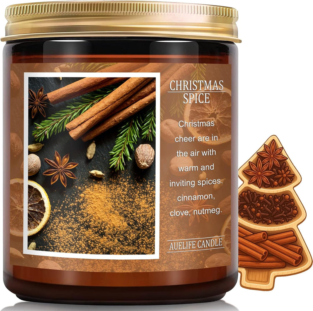 Fall Candles, Apple Pie Scented Candle for Home- Fall Scented Candles Gift Set for Women &amp; Men, Autumn Aromatherapy Candle for Holiday, Thanksgiving, Cozy Home Décor，Long-Lasting Fragrance，7 oz