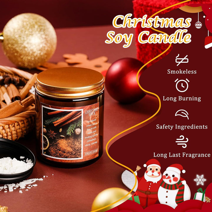 Fall Candles, Apple Pie Scented Candle for Home- Fall Scented Candles Gift Set for Women &amp; Men, Autumn Aromatherapy Candle for Holiday, Thanksgiving, Cozy Home Décor，Long-Lasting Fragrance，7 oz