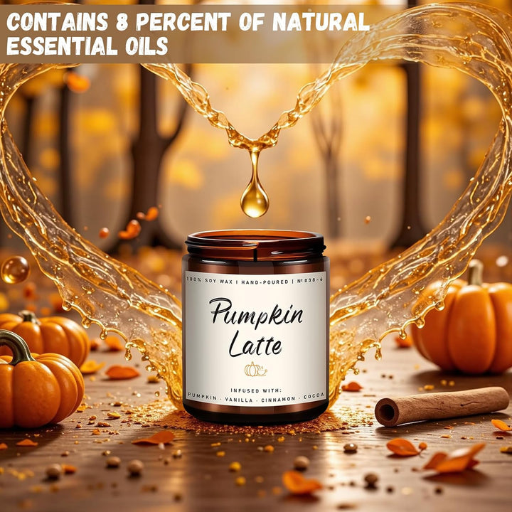 Fall Candles, Apple Pie Scented Candle for Home- Fall Scented Candles Gift Set for Women &amp; Men, Autumn Aromatherapy Candle for Holiday, Thanksgiving, Cozy Home Décor，Long-Lasting Fragrance，7 oz
