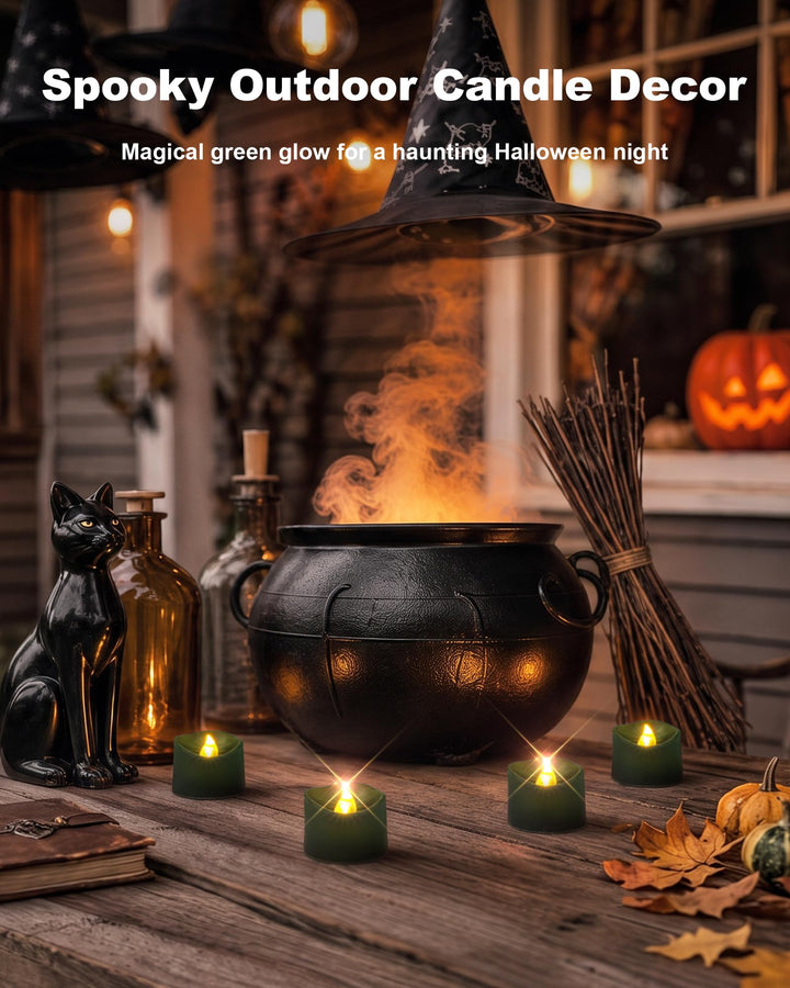 Homemory 24-Pack Black Flameless Battery Tea Light Candles, 200+ Hours