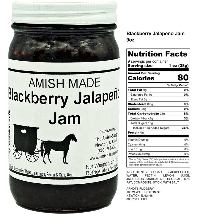 Amish made Jam and Jellies - 8 oz.: Jalapeno Blackberry