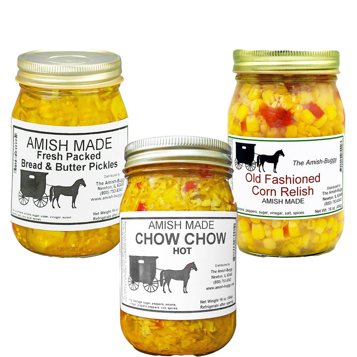 Amish Pickled Vegetables & Eggs 16 oz. Jar: Bread & Butter Pickles