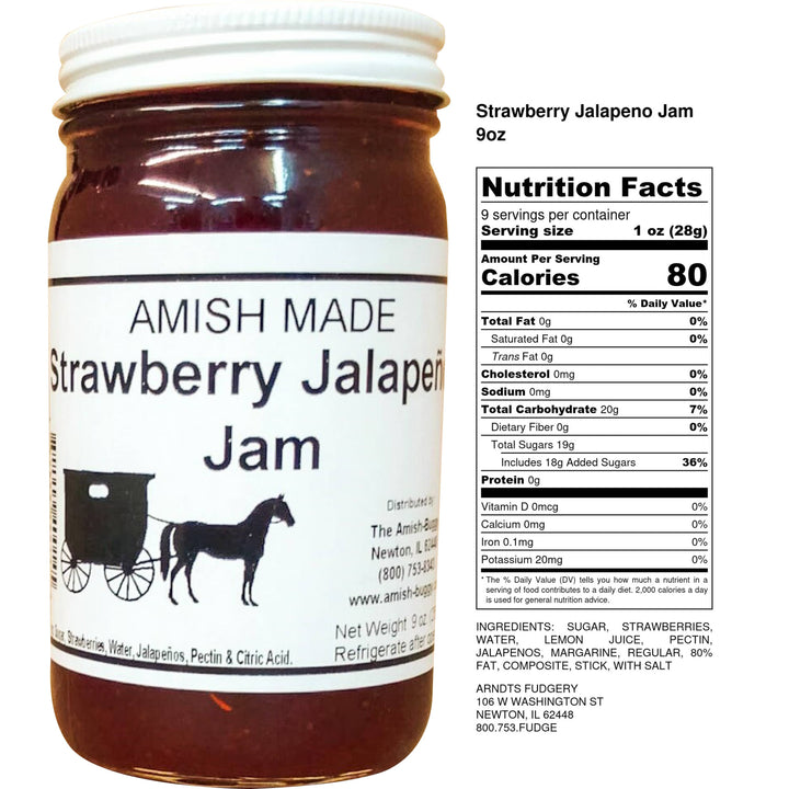 Amish made Jam and Jellies - 8 oz.: Jalapeno Raspberry