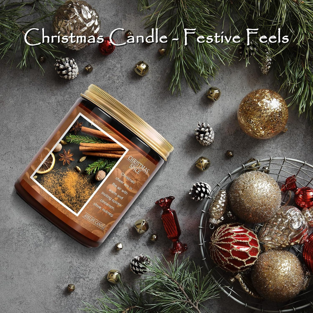 Fall Candles, Apple Pie Scented Candle for Home- Fall Scented Candles Gift Set for Women &amp; Men, Autumn Aromatherapy Candle for Holiday, Thanksgiving, Cozy Home Décor，Long-Lasting Fragrance，7 oz