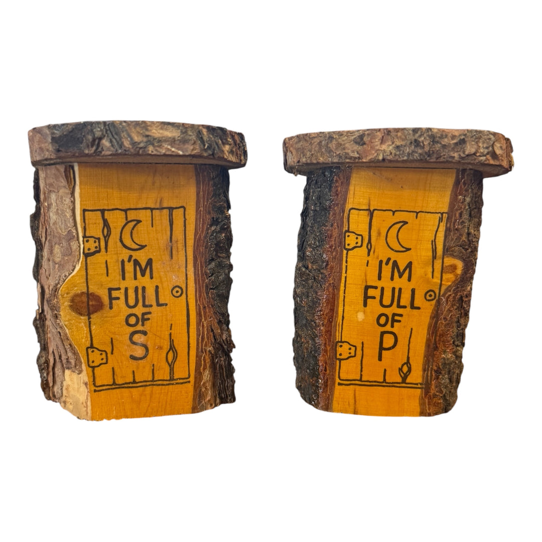 Salt and Pepper Wooden Outhouses