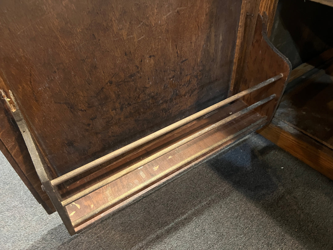 Antique Oak Hoosier Baker Cabinet with Stainless Top  PICKUP ONLY