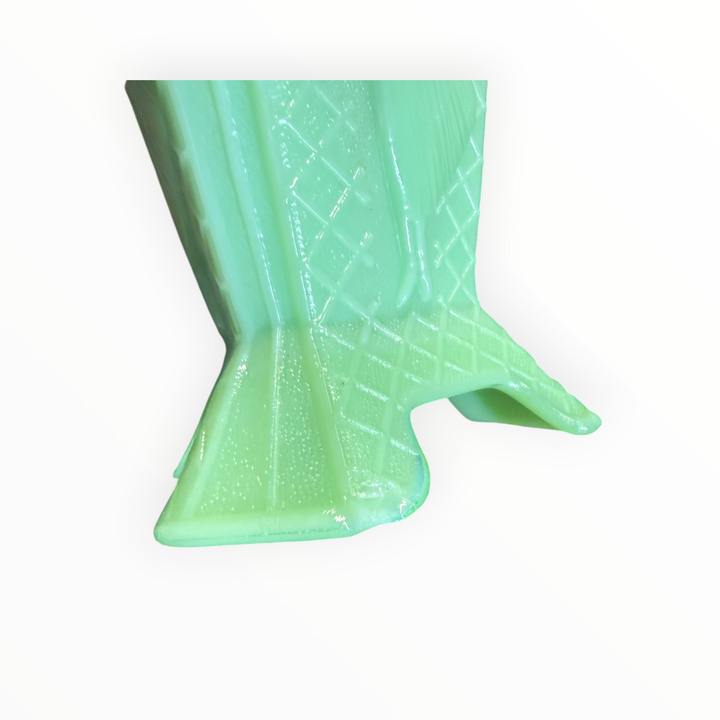 McKee Glass Jadeite Uranium Glass Nude 3 Sided Vase AS IS