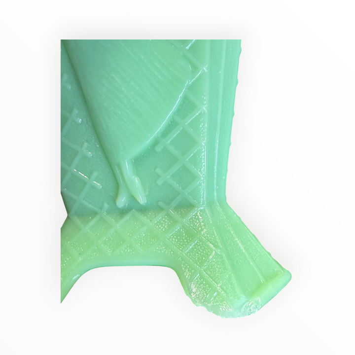 McKee Glass Jadeite Uranium Glass Nude 3 Sided Vase AS IS