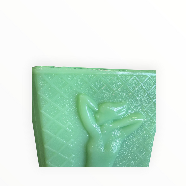 McKee Glass Jadeite Uranium Glass Nude 3 Sided Vase AS IS