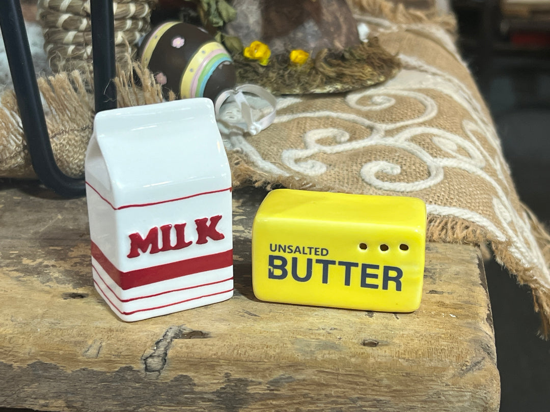 Salt & Pepper Shakers - Milk and Butter