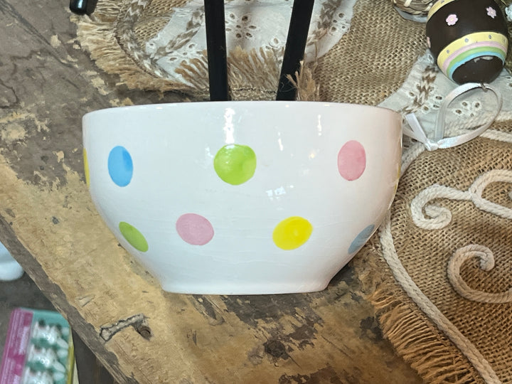 Easter - Ceramic Polka Dot Easter Bowl