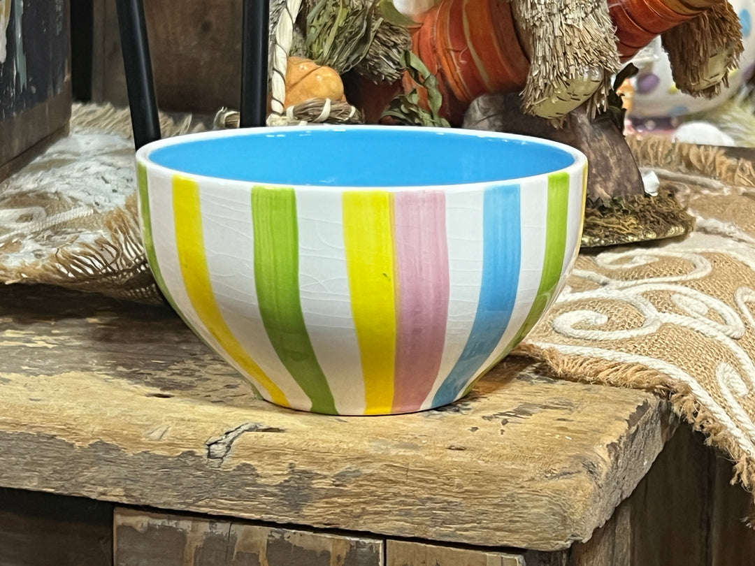 Easter - Ceramic Striped Easter Bowl