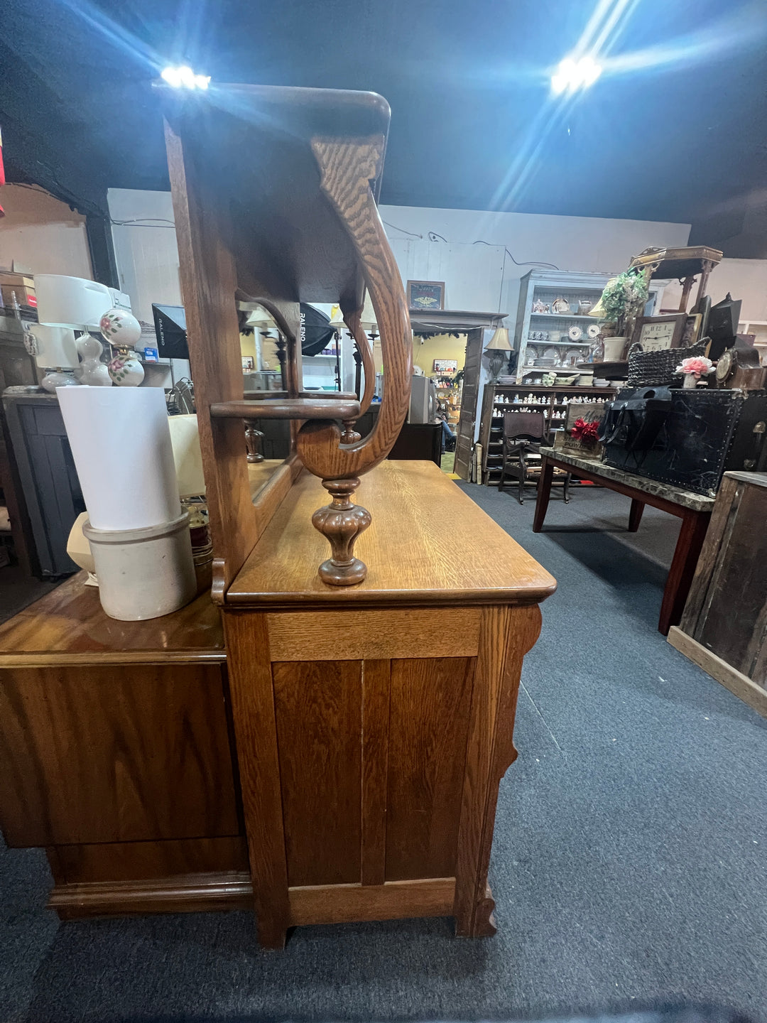 Antique Sideboard Cabinet with Mirror  PICKUP ONLY