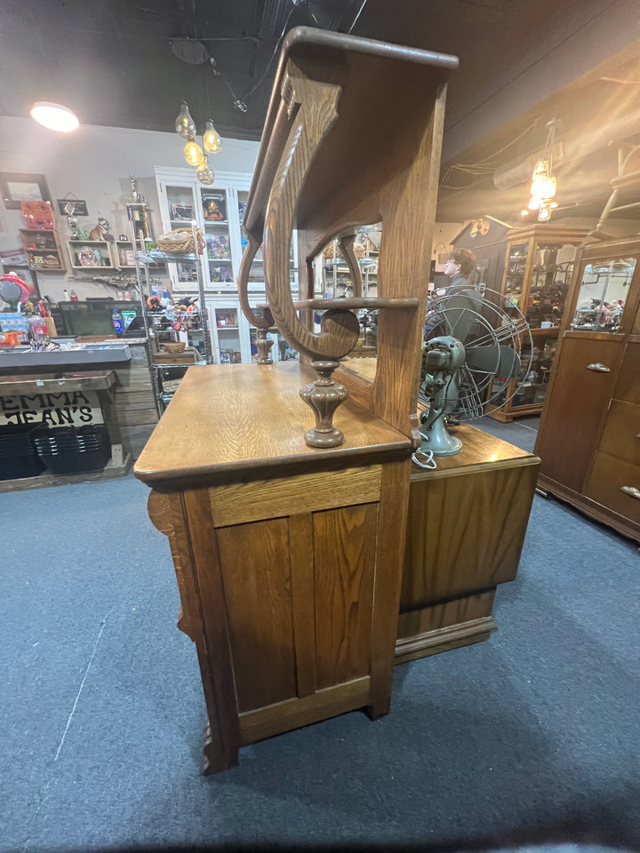 Antique Sideboard Cabinet with Mirror  PICKUP ONLY