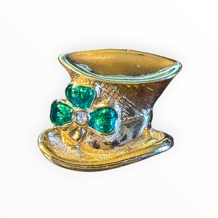 Brooch - Vintage Gold-tone Leprechaun Hat
