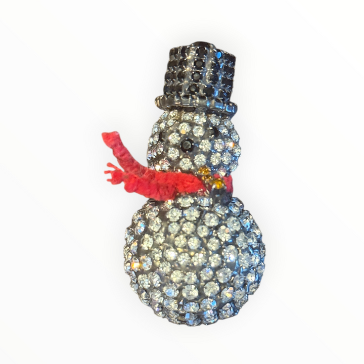 Brooch - Bauer Snowman Pin Crystal